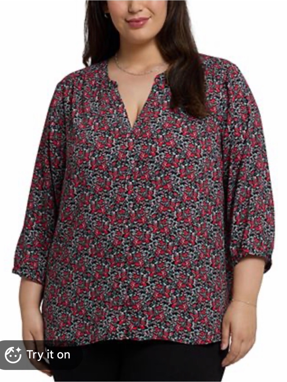 NWT NYDJ Pintuck Blouse in Los Rosales